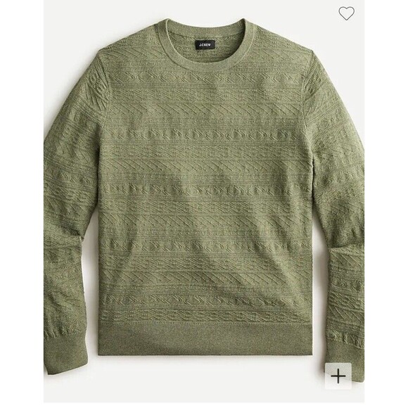 J. Crew Men's Cotton sweater‎ in combination guernsey stitch Sage Size Large - Picture 1 of 11